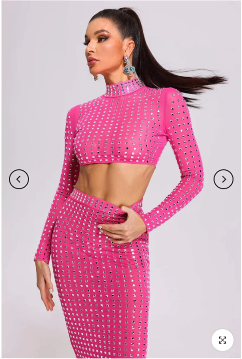 Mesh Top Skirt Sparkling Party Dress