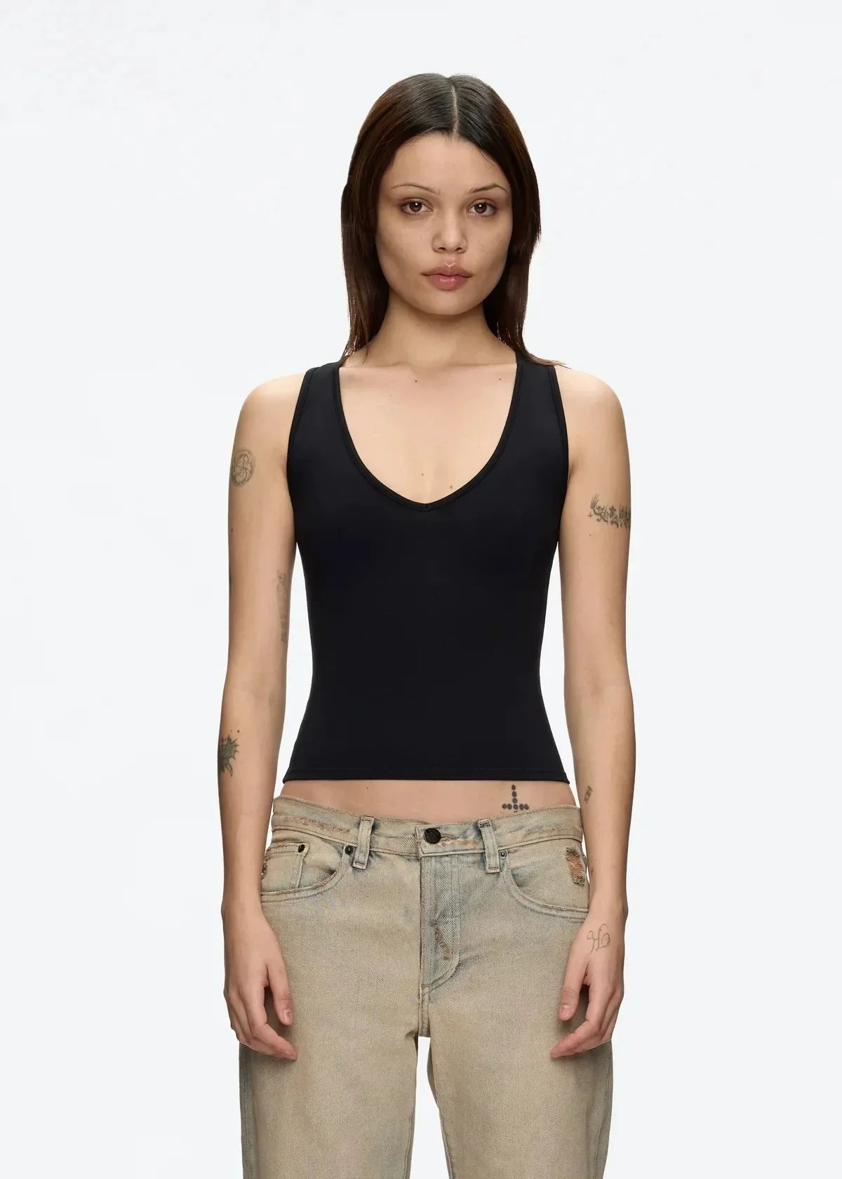 Minimalist Deep V Sexy IShaped Cami Top