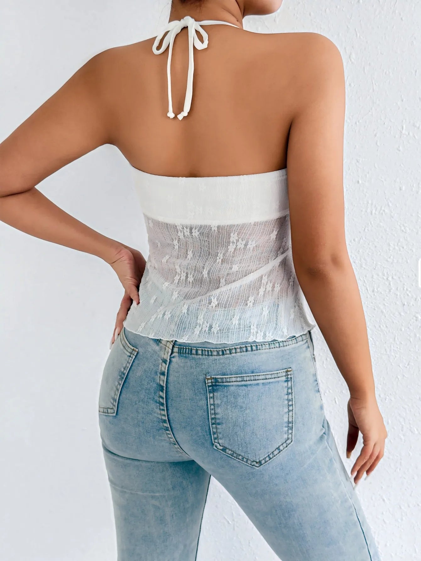 Sexy Low Neck Pleated Y2K Laceup Cami Top