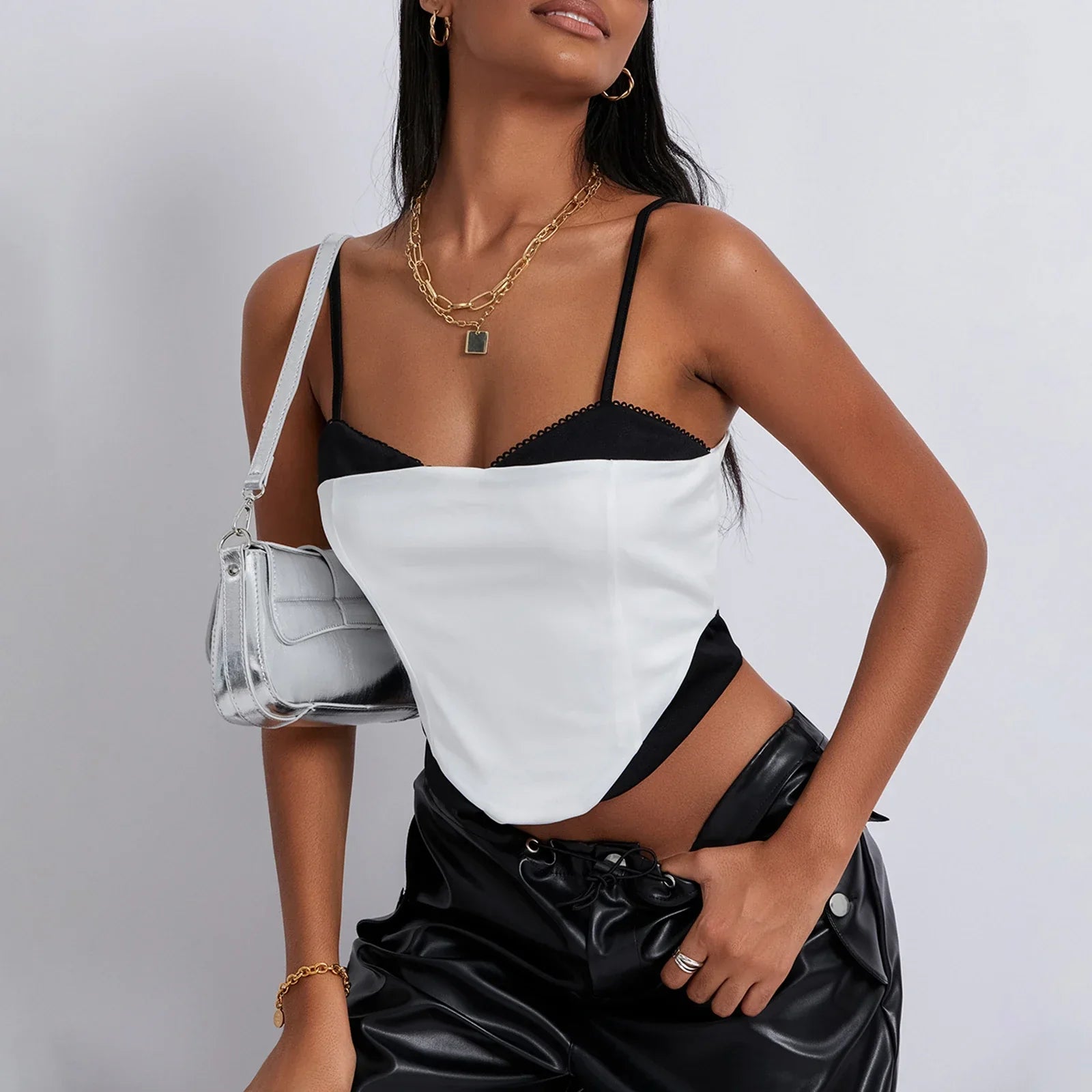 Y2K Fairy Patchwork Backless Cami Top