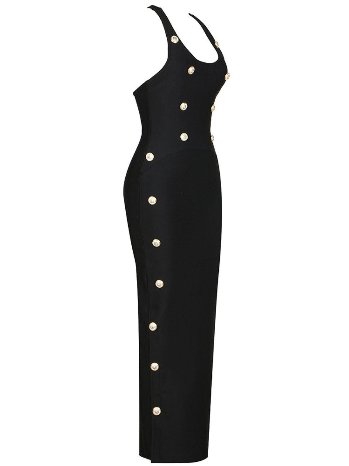 Button Embellished Bandage Dress