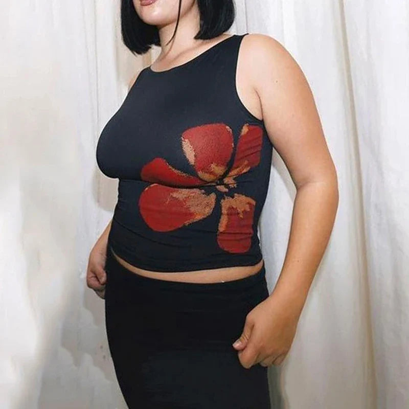 Fitted Floral Vintage Crop Top