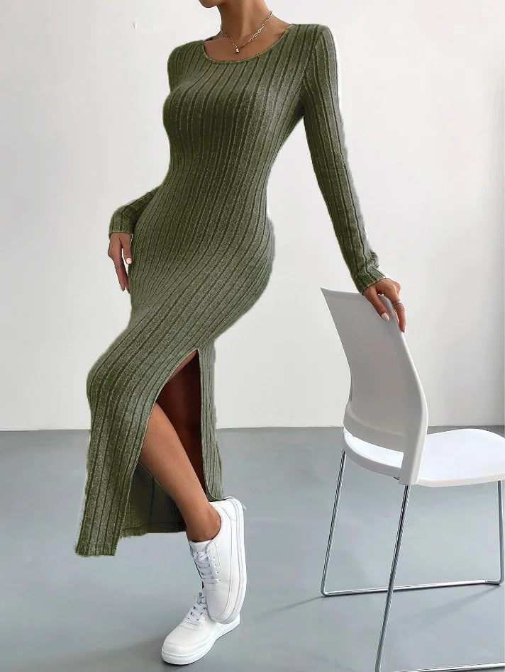 Mercedes Womens Long Sleeved Minimalist Dress with Premium Casual Styling