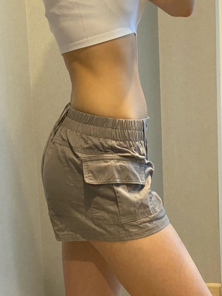 Low Waisted Shorts Harajuku Retro Basic Casual Sporty Bottom Women Biker