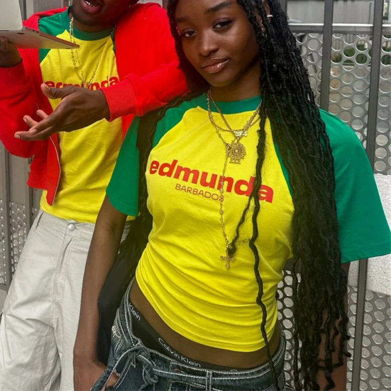Slim Fit Letter European American Y2K Crop Top