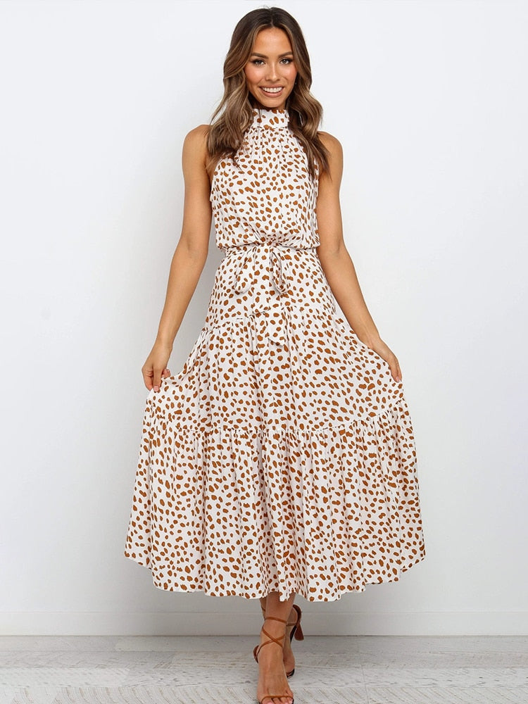 Manuela Aesthetic Summer Dress with Polka Dot Print Shine Into Chic Silhouette Collection
