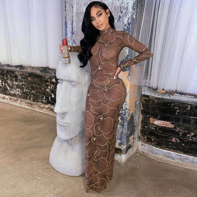 Club Bodycon See Through Long Dress