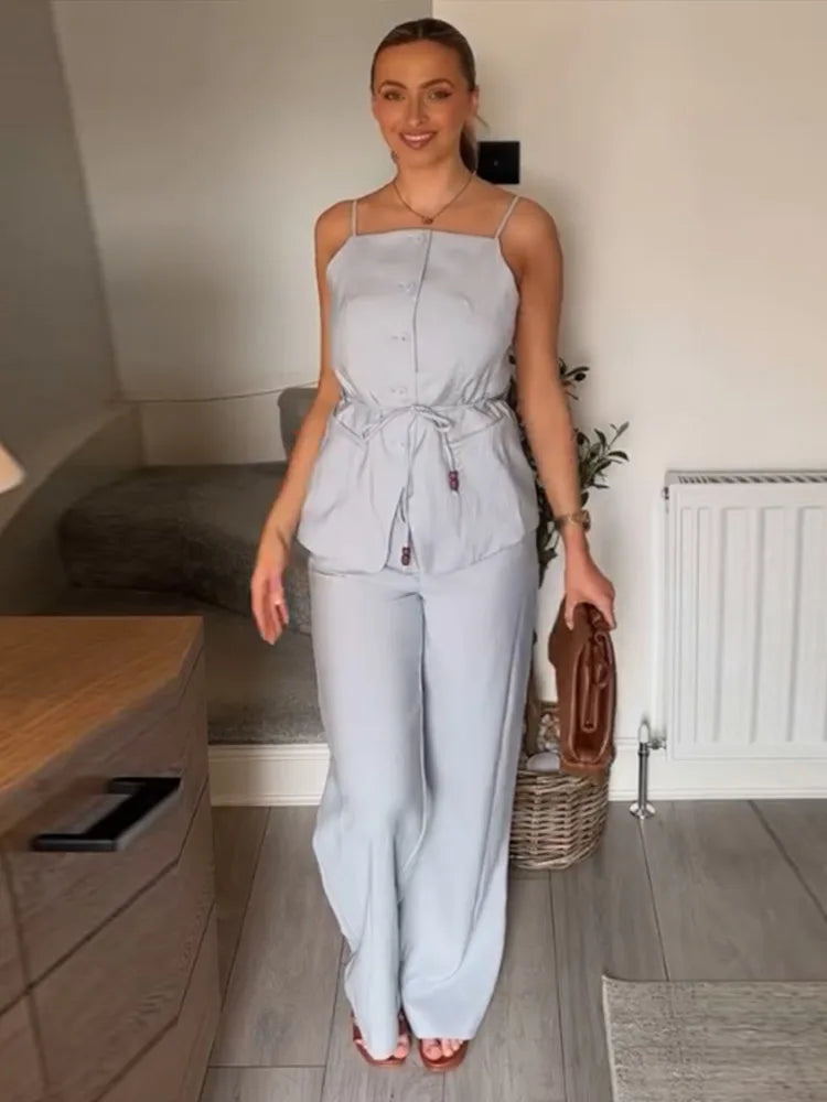 LaceUp Backless Pant Suit