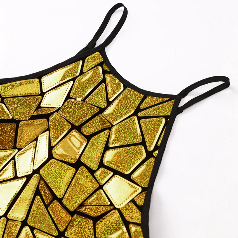 Halter Neck Mirror Sequin Embellished Bodycon Mini Dress