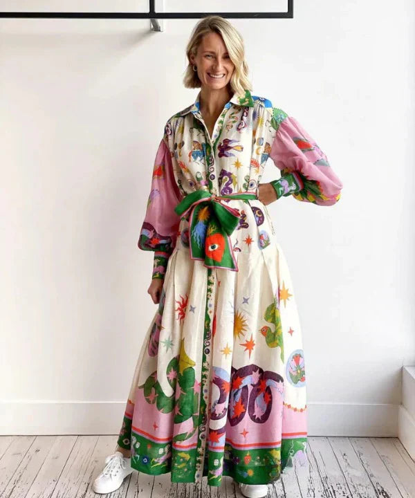 Premium Ramona Creative Printed Maxi Dress for Modern Fashion Wear