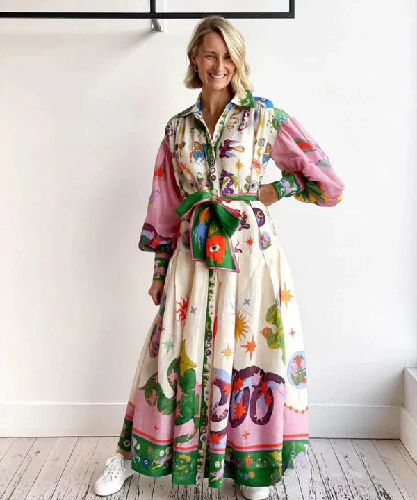 Premium Ramona Creative Printed Maxi Dress for Modern Fashion Wear
