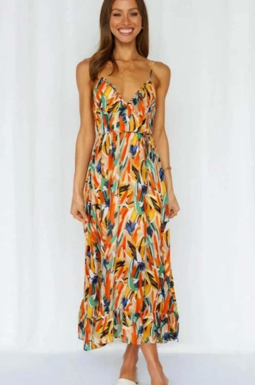 Rose Effortless Colorful Summer Dress Elevated Occasion Wear