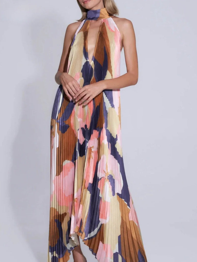 Ariana Premium Maxi Dress with Halter Neck Evening Wear Edit