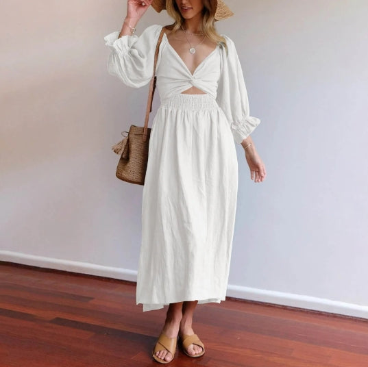 Josefina Statement French Dress with Ruffle Sleeves Boutique Collection