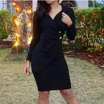 Ángela Premium Cocktail Dress with Buttons Designer Edit