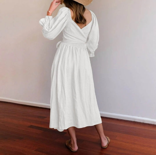 Josefina Statement French Dress with Ruffle Sleeves Boutique Collection