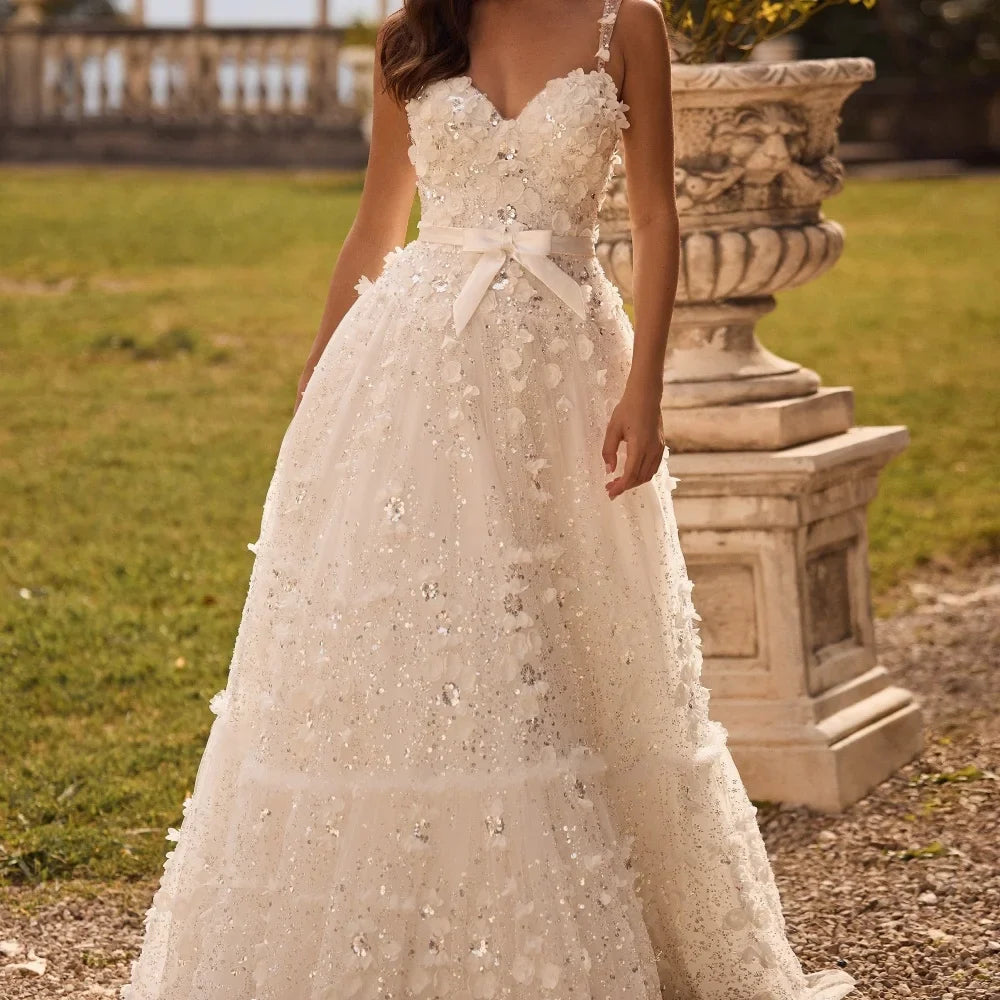 Floral Lace ALine Prom Dress