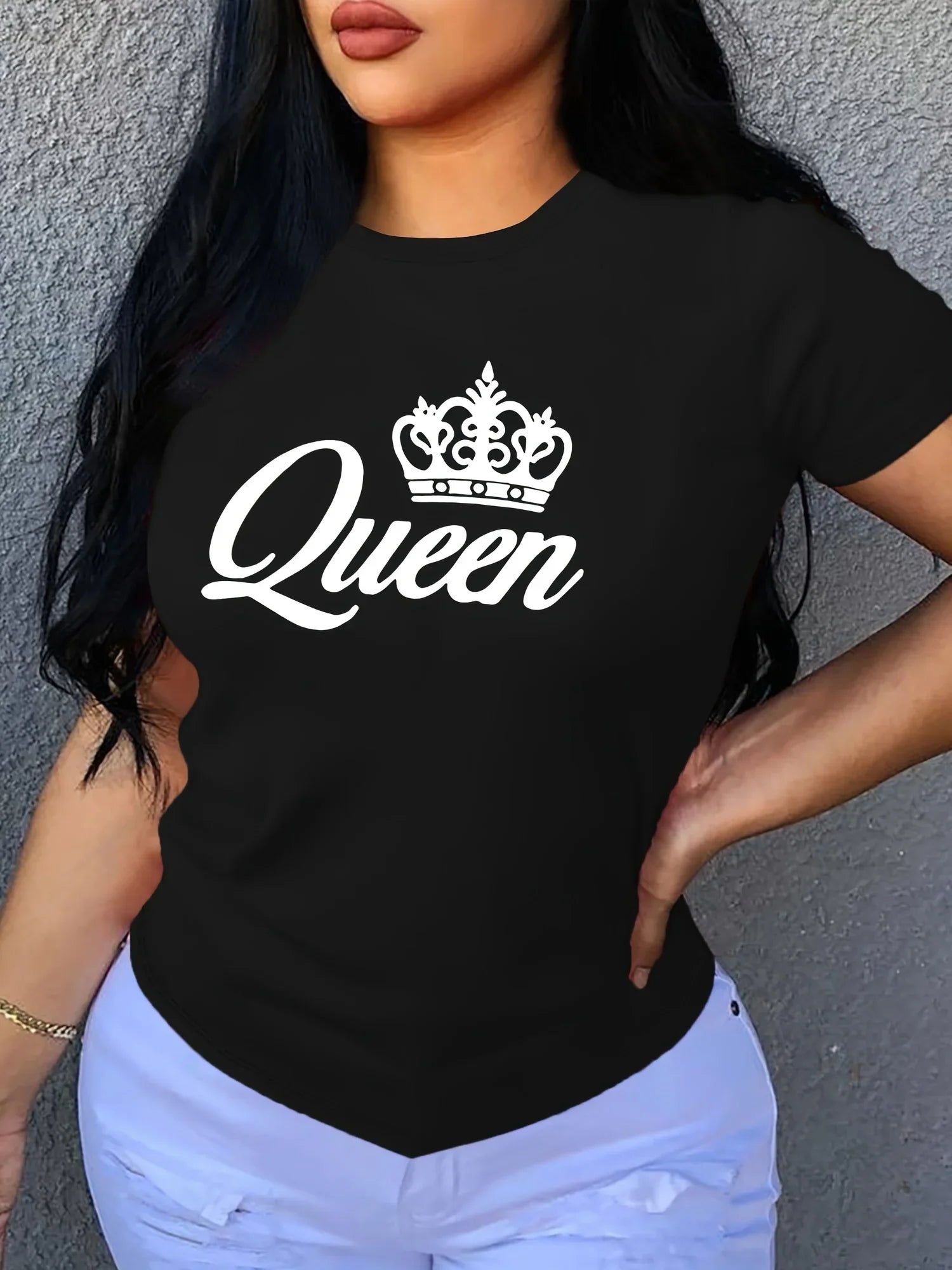 Printed Loose Black Design Tshirt