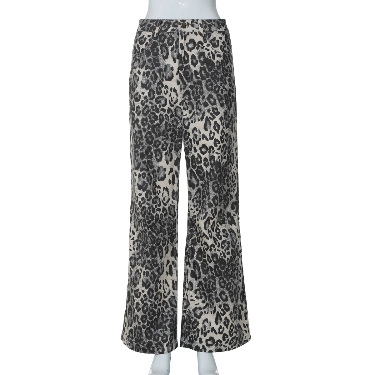 Leopard Print Stylish Straight Trousers