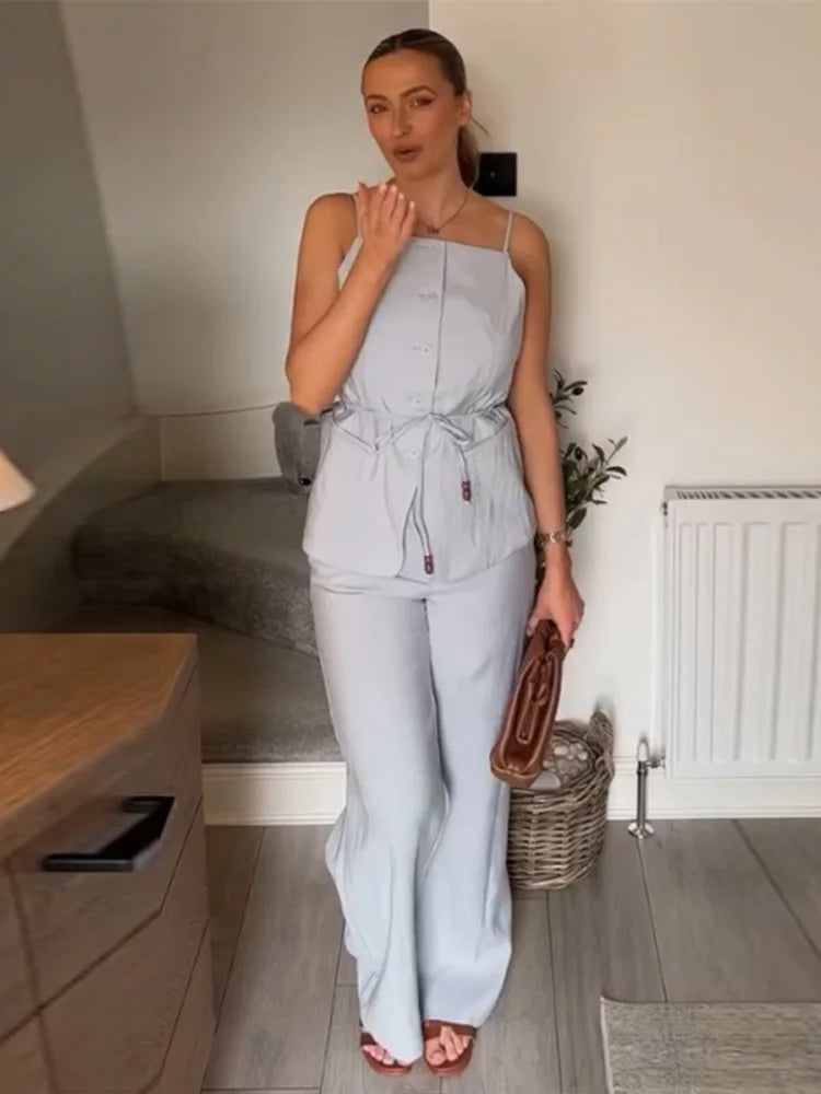 LaceUp Backless Pant Suit