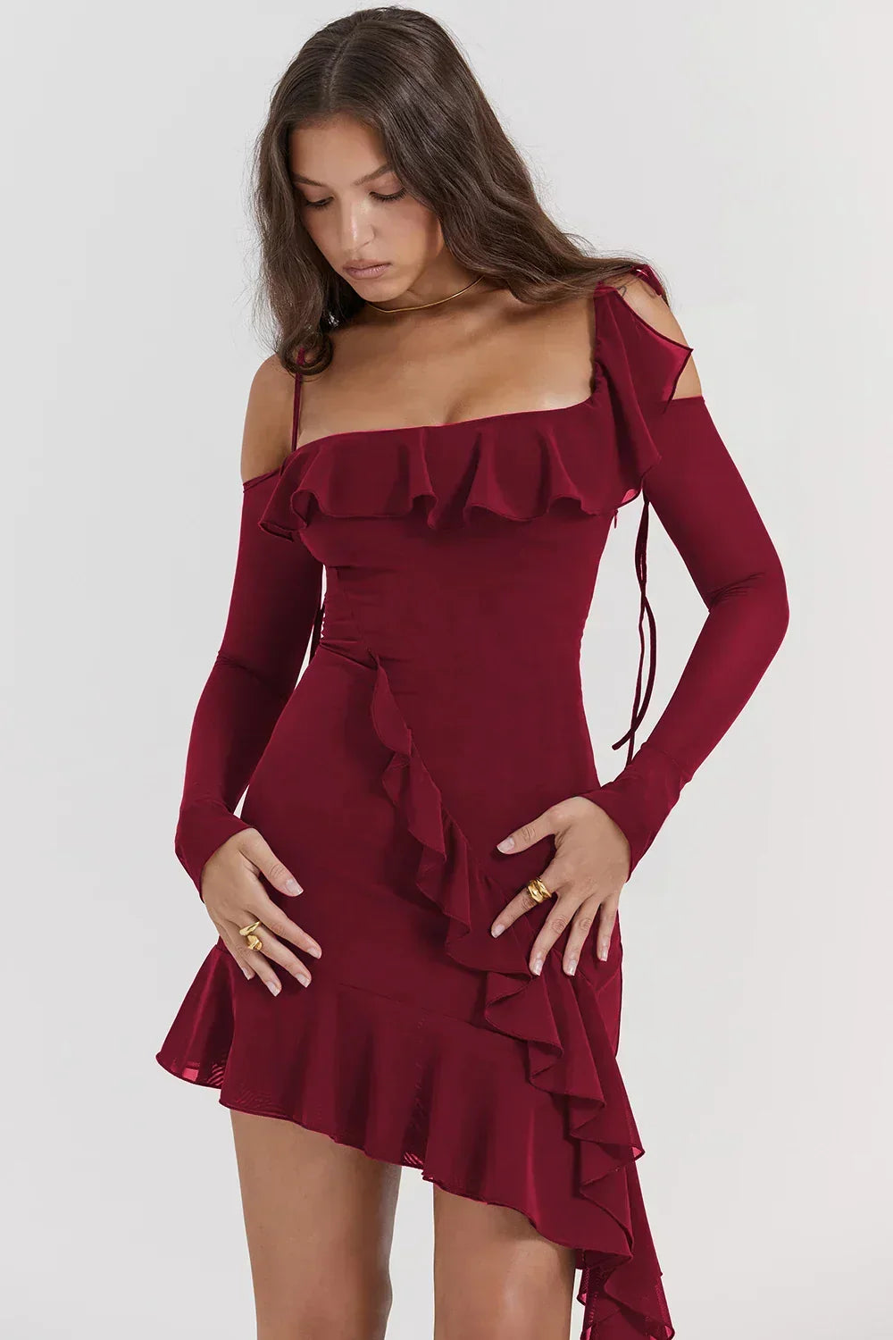 Eleanora Ruched Stylish Mini Dress