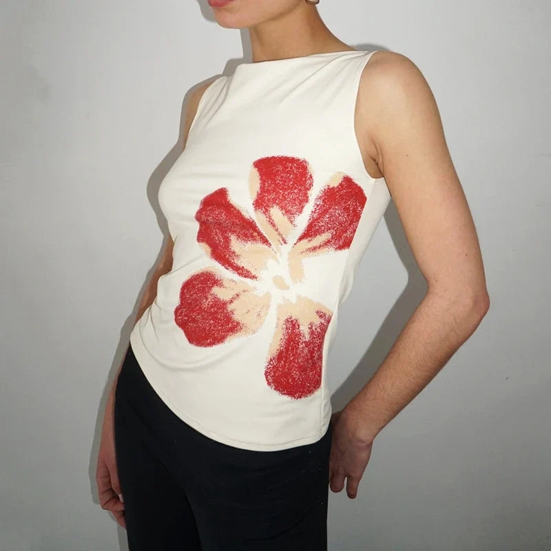 Fitted Floral Vintage Crop Top