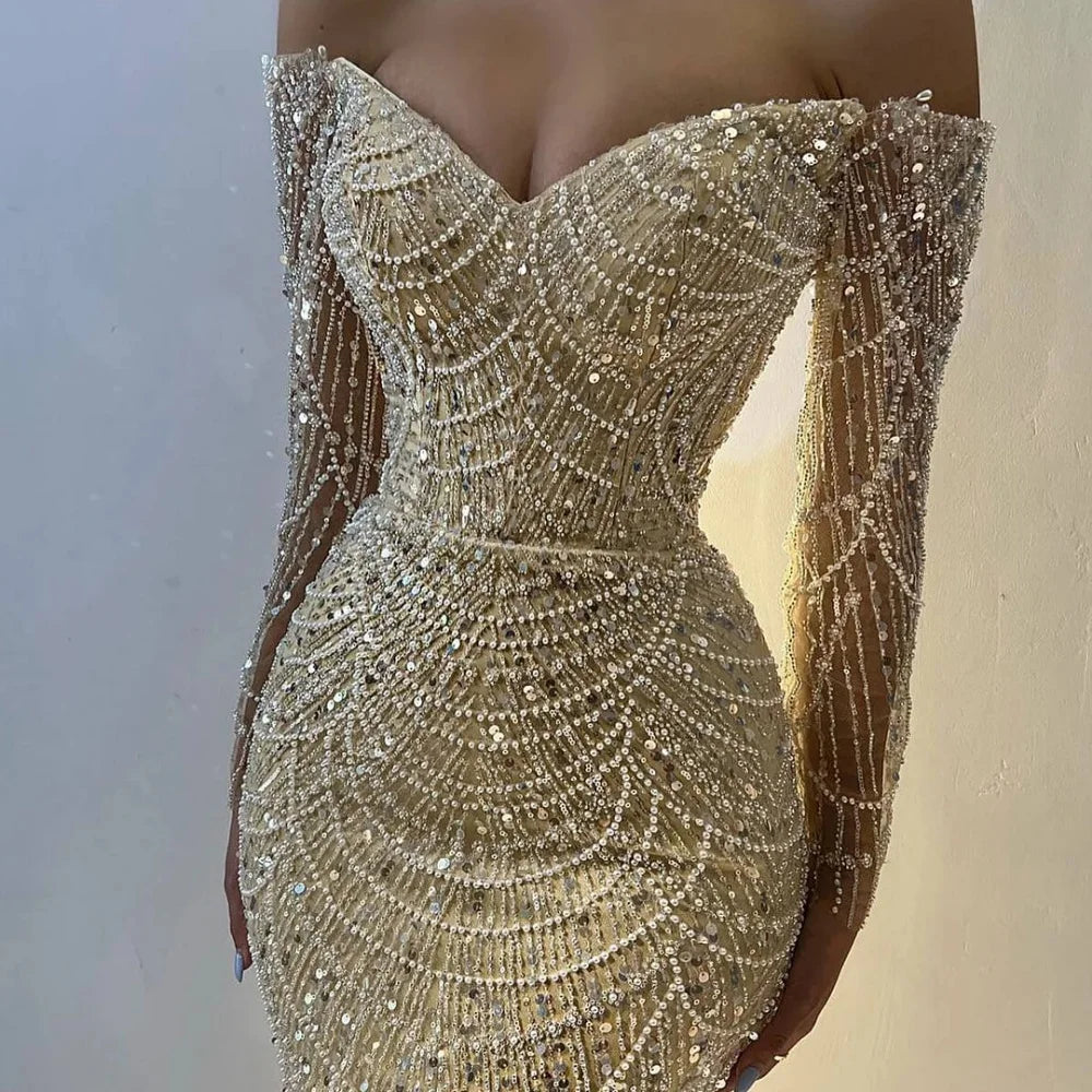 Beading Satin ALine Prom Dress