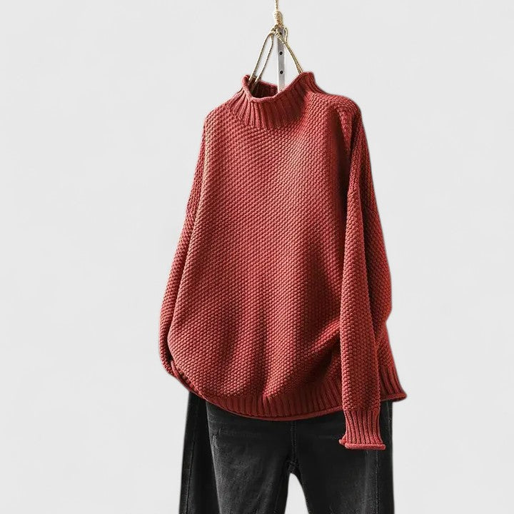 Turtleneck Long Sleeve Chunky Knit Oversized Sweater