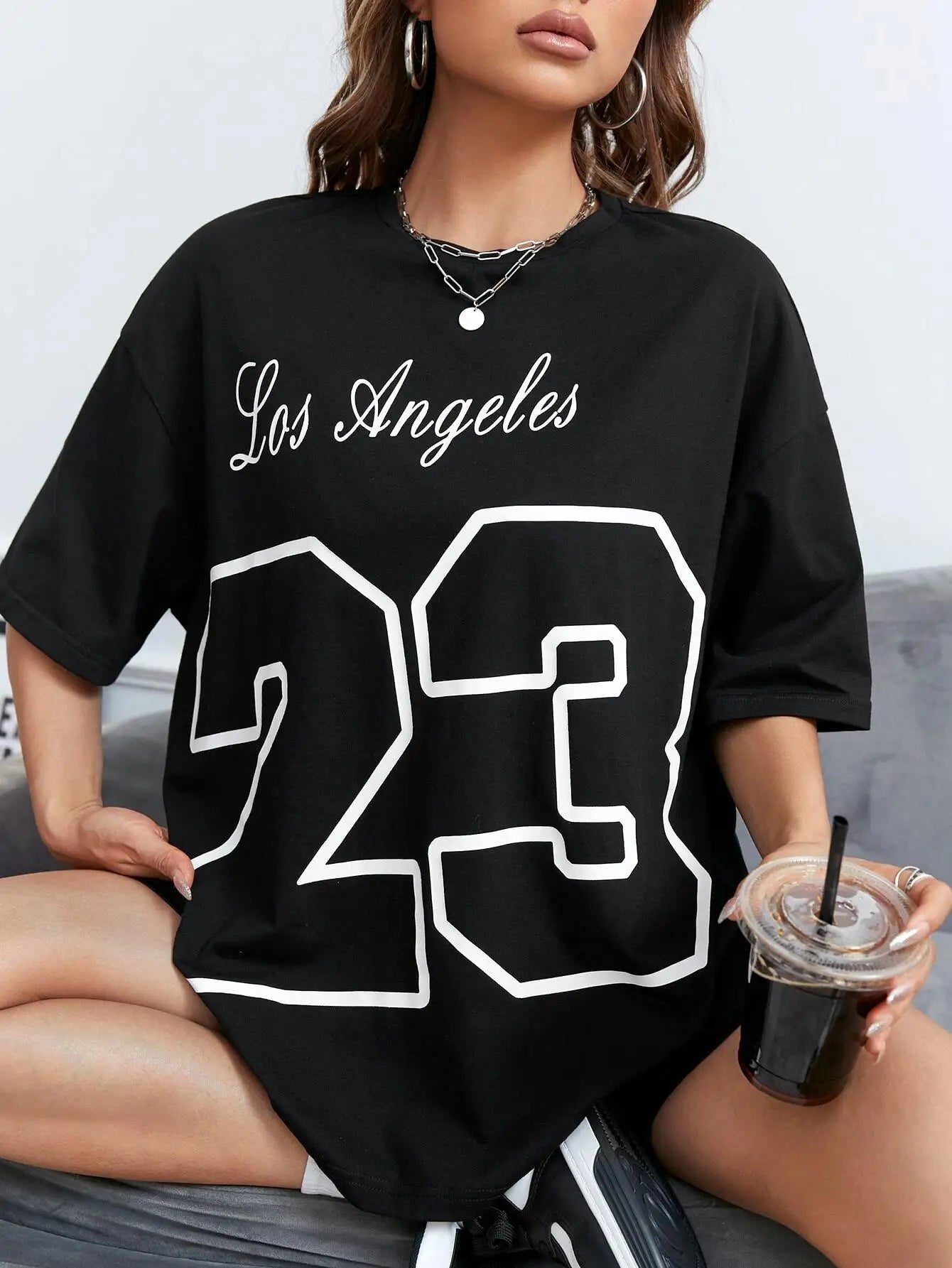 Los Angeles 23 Letter Print Tshirt
