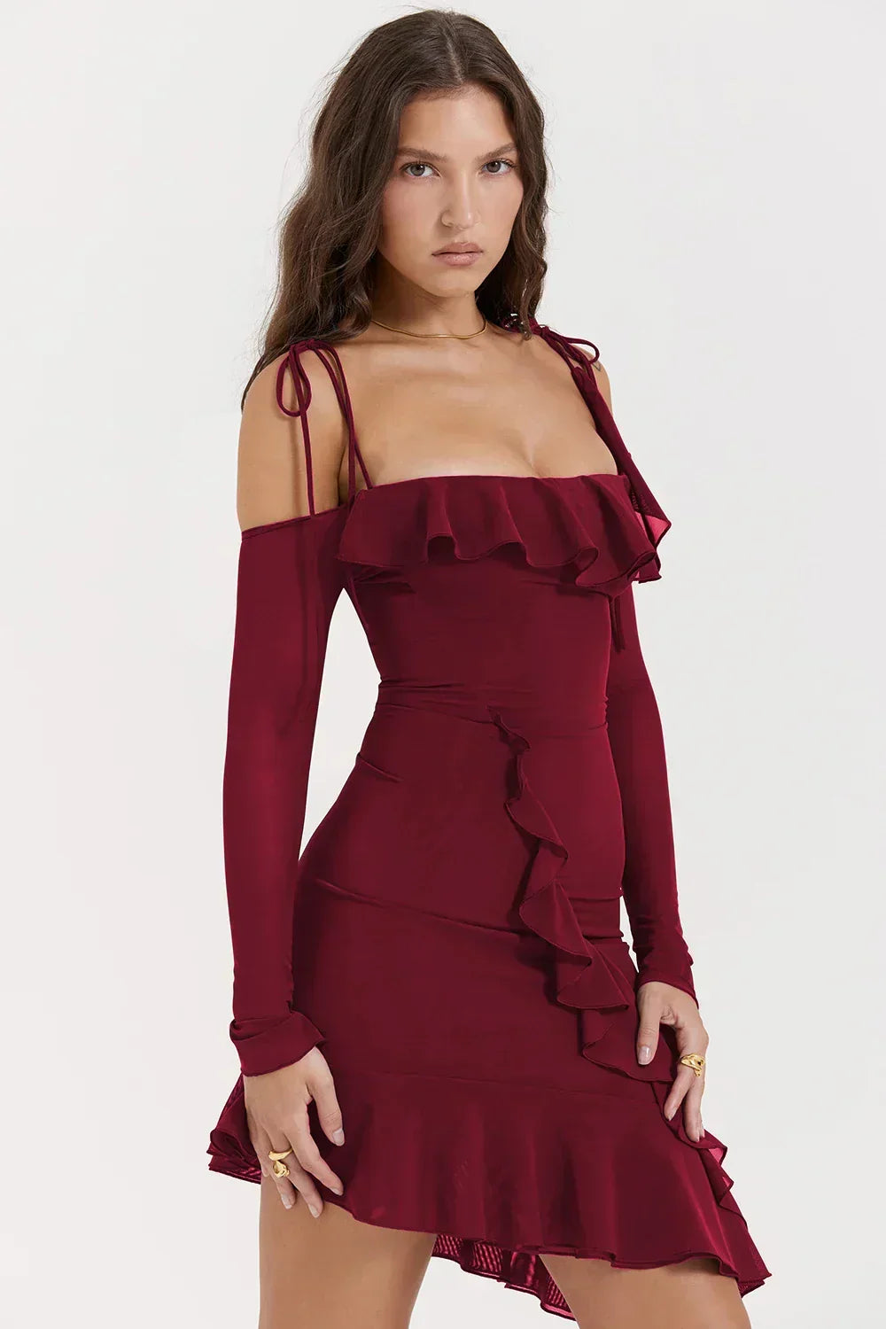 Eleanora Ruched Stylish Mini Dress