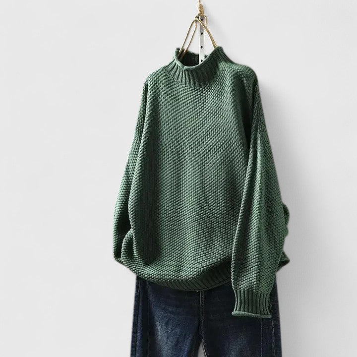 Turtleneck Long Sleeve Chunky Knit Oversized Sweater