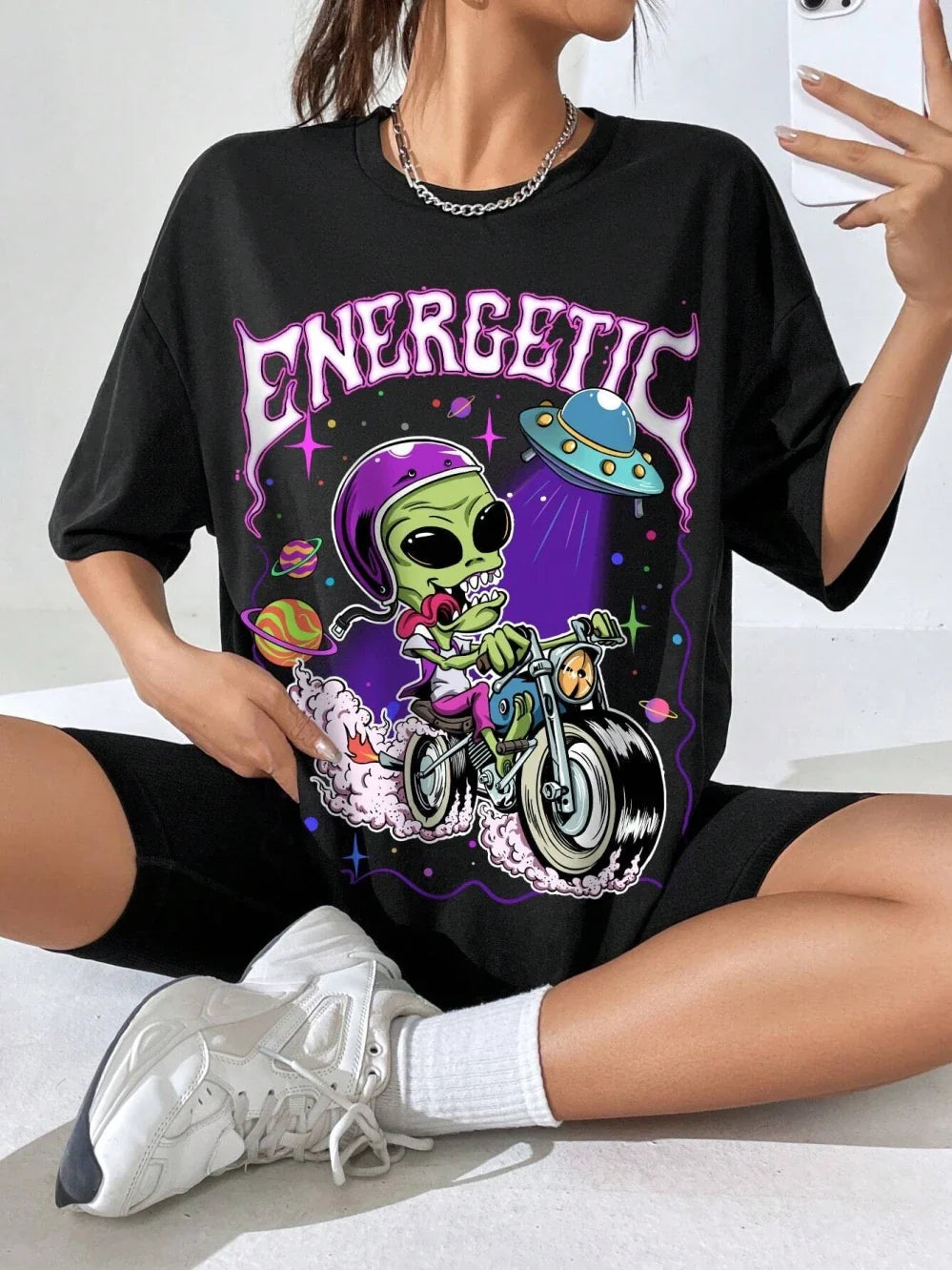Alien Racing Graphic Cotton Tshirt