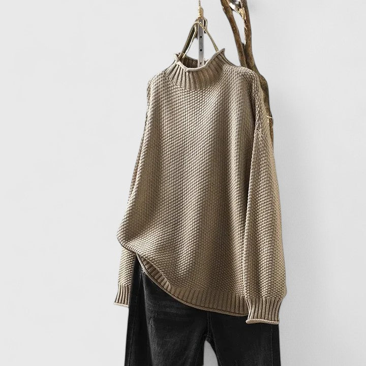 Turtleneck Long Sleeve Chunky Knit Oversized Sweater