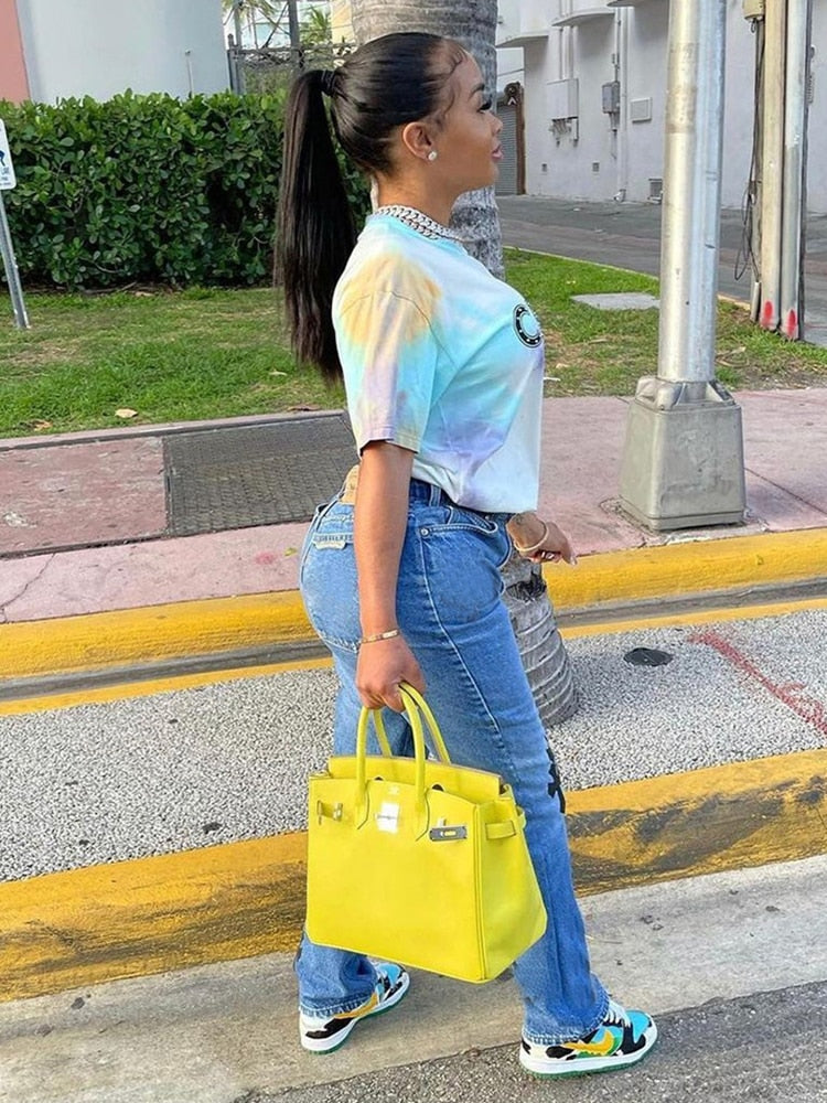 Women Low Waist Vintage Straight Denim Trousers Cyber Y2k Goth Pants Fashion Mom Jeans