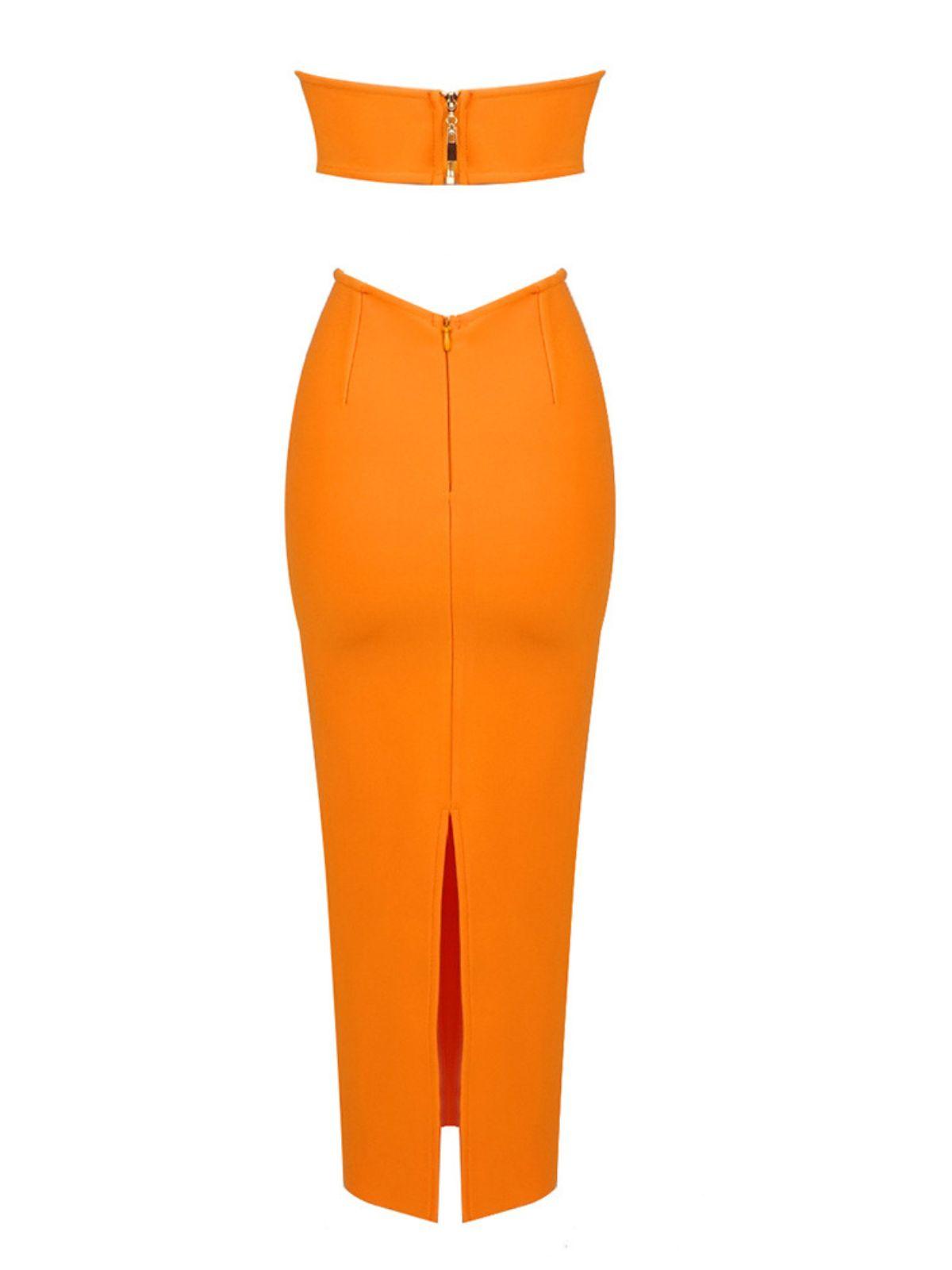 Strapless Sweetheart Cutout Bandage Bodycon Midi Dress