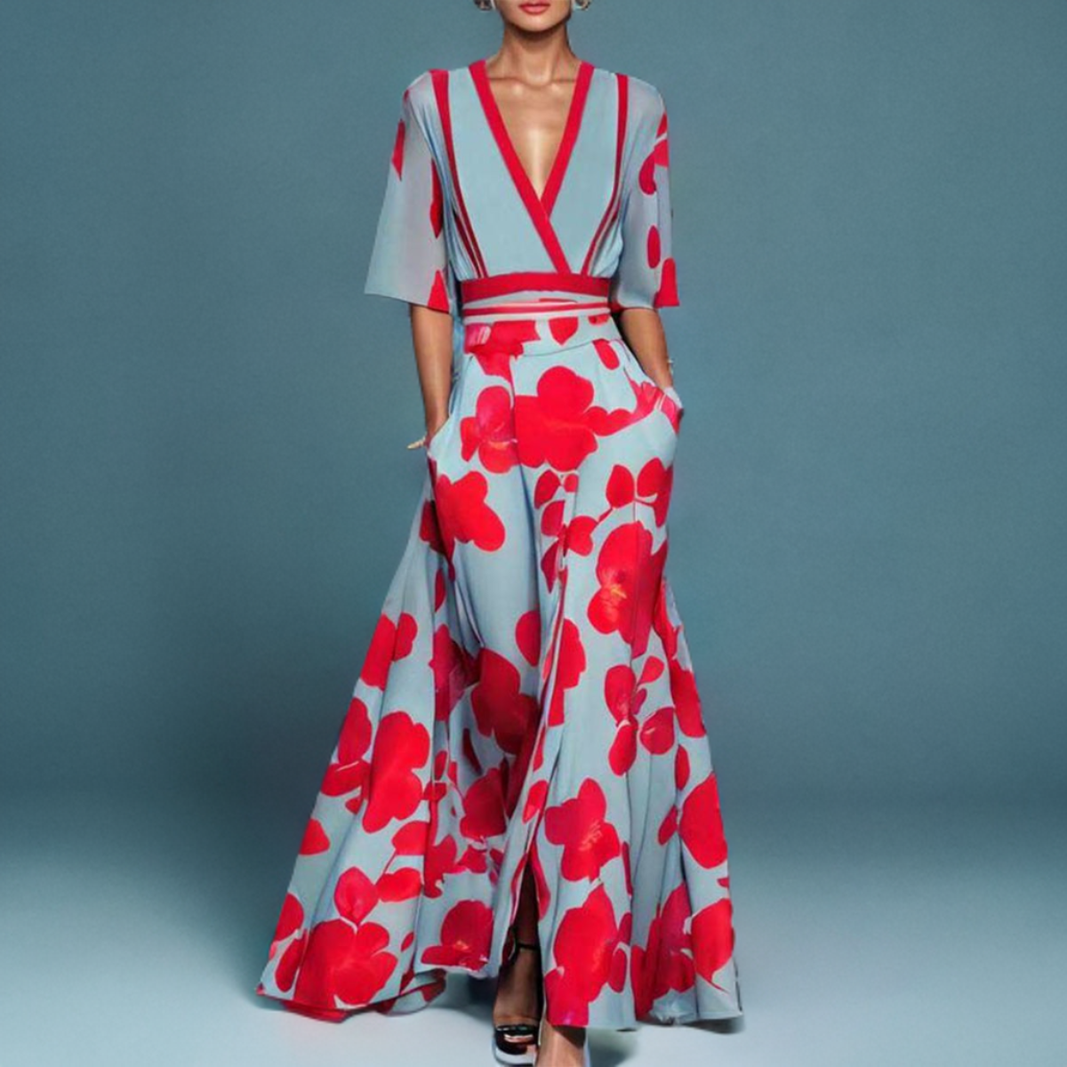 Daniela Exclusive Cotton Dress with Sleeves Evening Wear Edit
