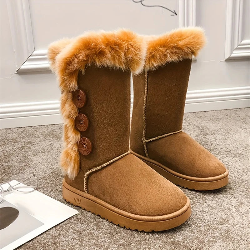 Platform Winter Faux Fur Keep Warm MidCalf Women’s Snow Boot