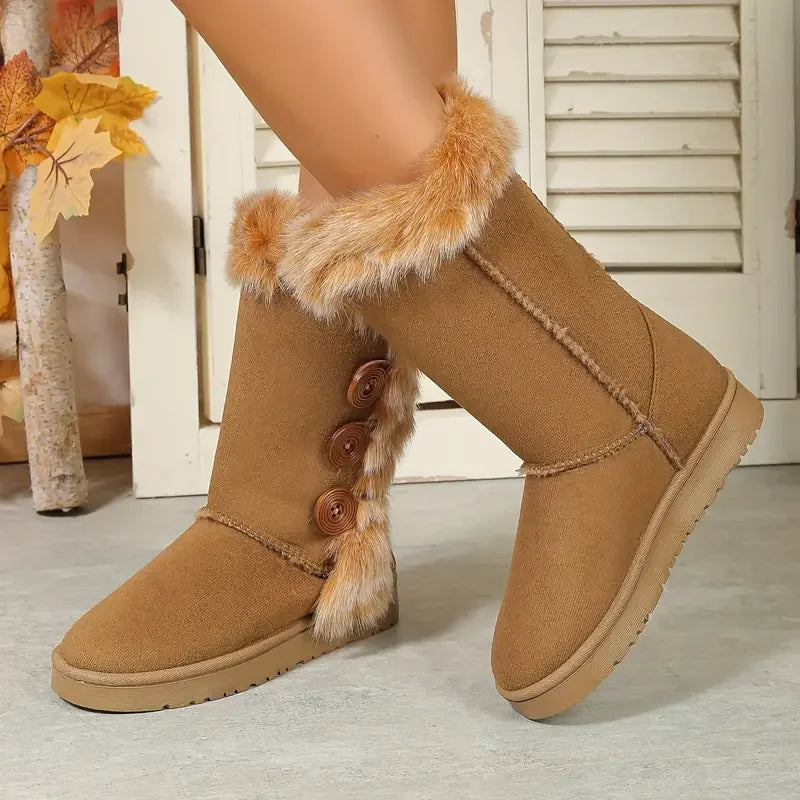 Platform Winter Faux Fur Keep Warm MidCalf Women’s Snow Boot