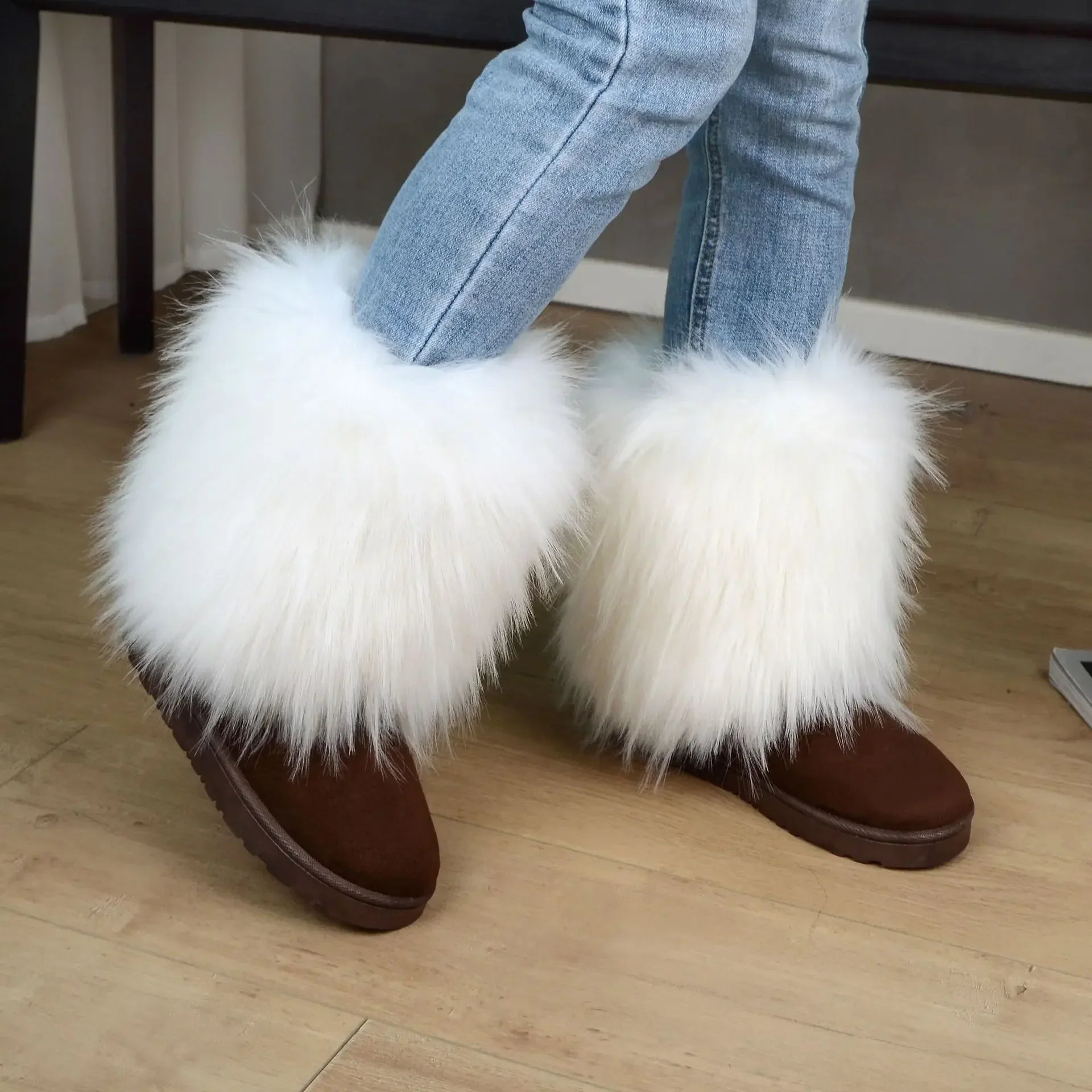 Fluffy Round Toe Thick Bottom Warm Outdoor Nonslip Snow Boot