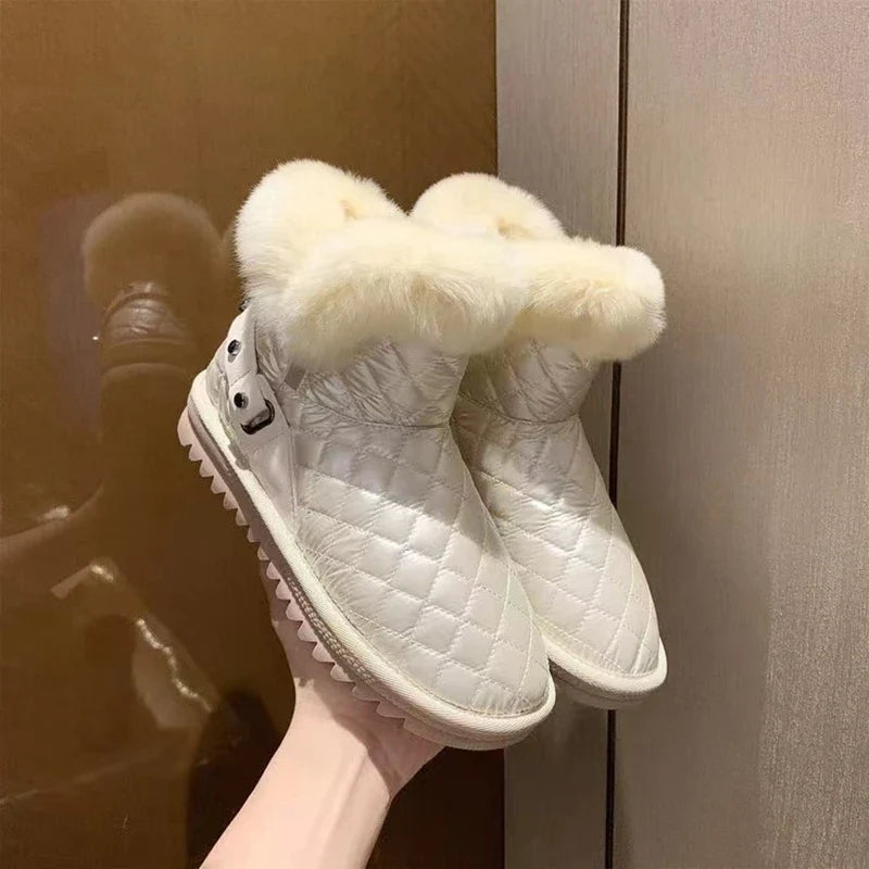 Waterproof Nonslip Warm Plush Thickened Short Tube Snow Boot