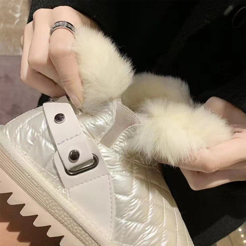 Waterproof Nonslip Warm Plush Thickened Short Tube Snow Boot