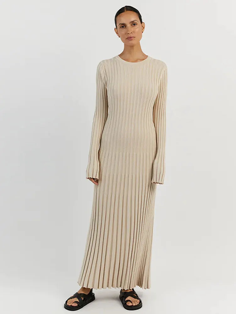White Pleated Long Robes Summer Lady Office Maxi Dress