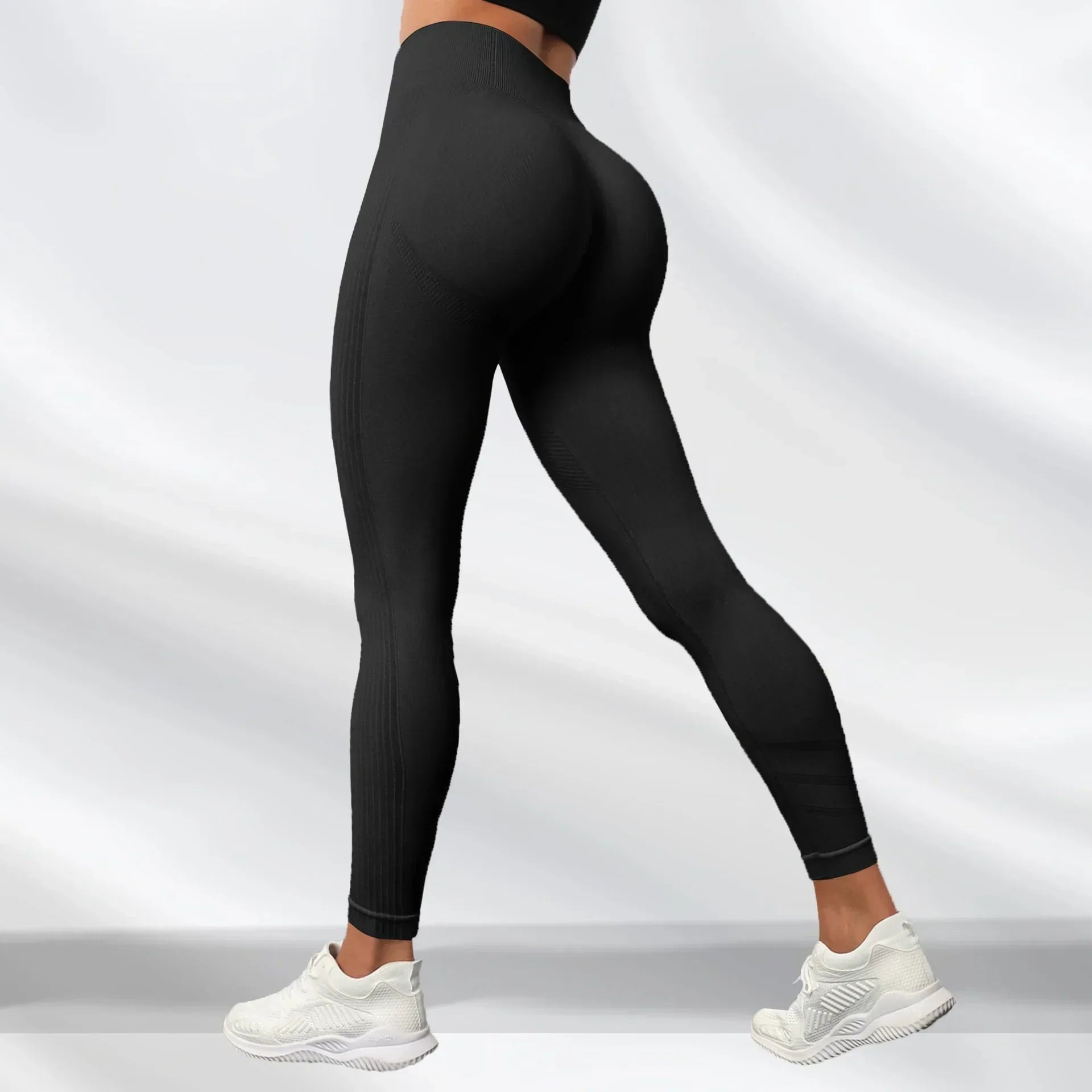 High Elastic Knitting Gym Workout Legging Black / S