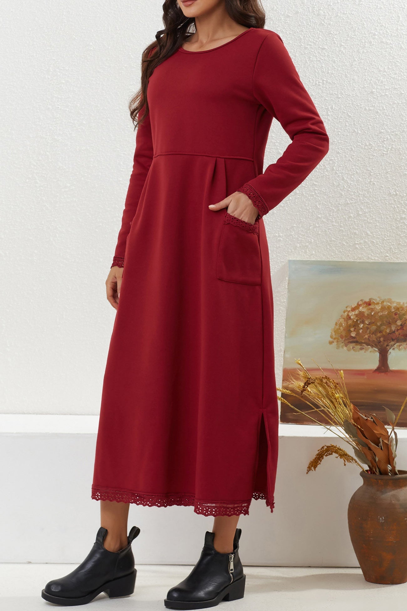 Relaxed Marta Solid Dress With Dress for Modern Fashion Wear