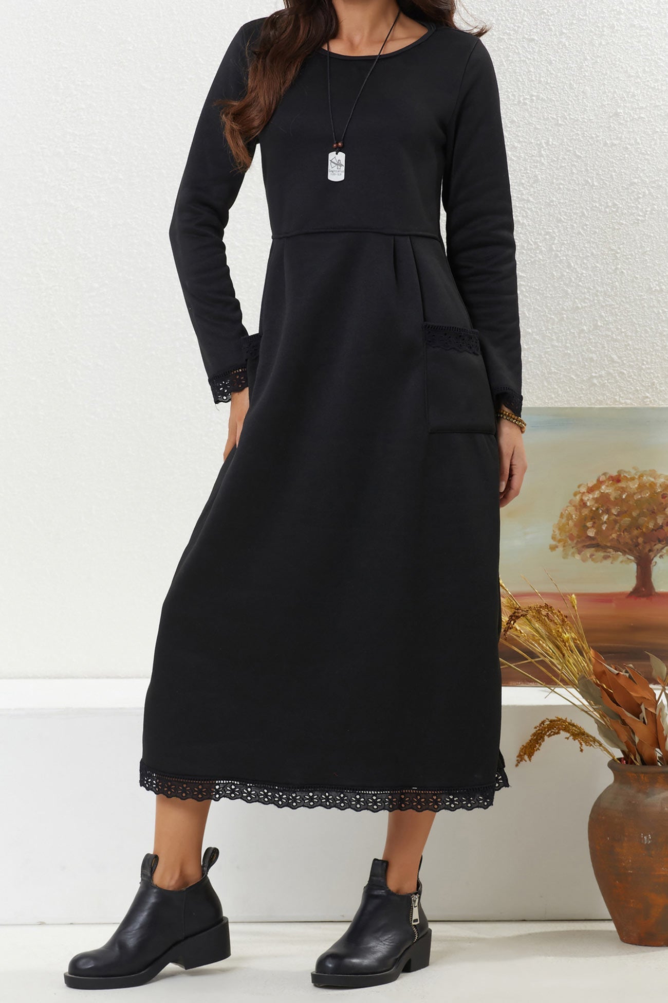 Relaxed Marta Solid Dress With Dress for Modern Fashion Wear