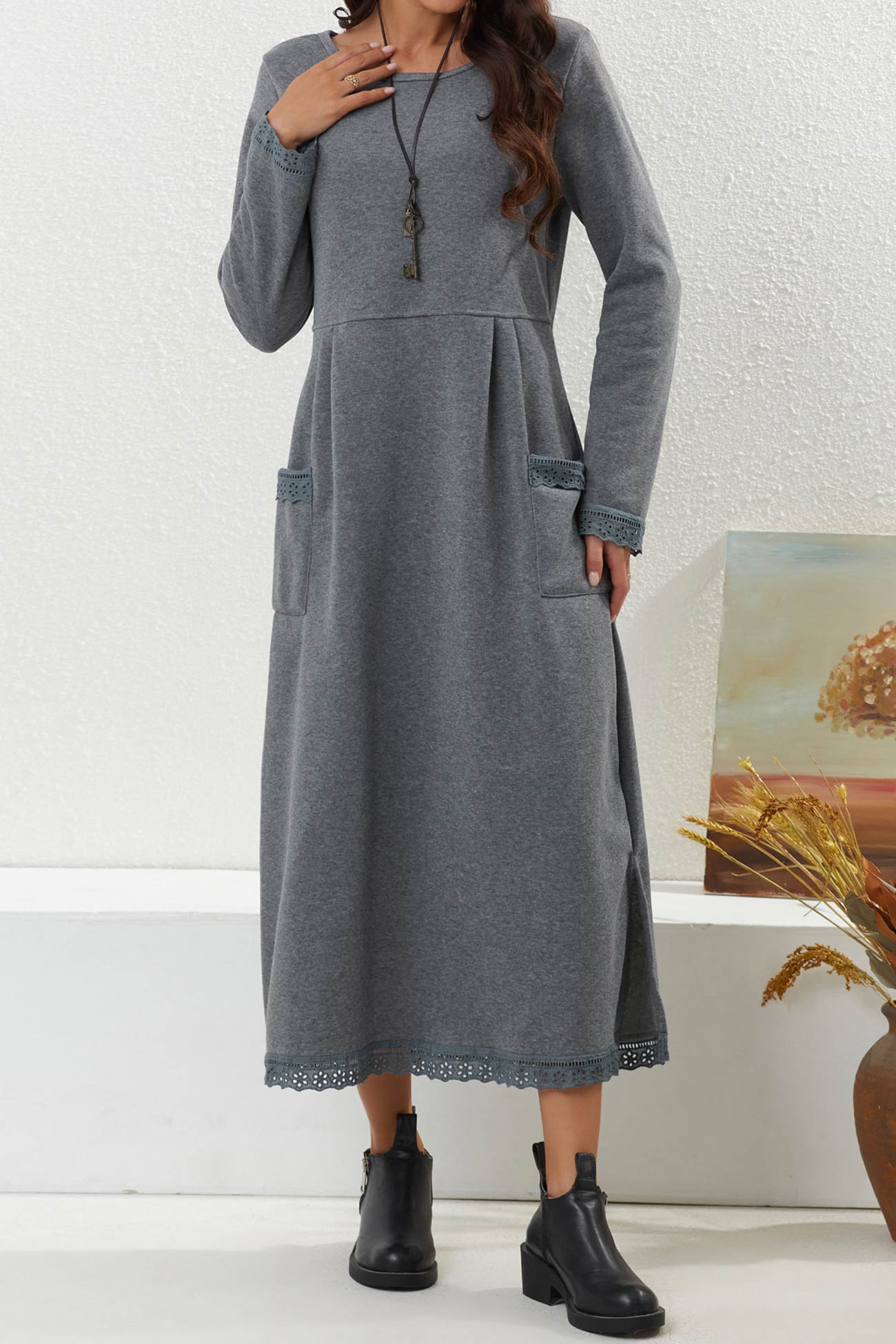 Relaxed Marta Solid Dress With Dress for Modern Fashion Wear