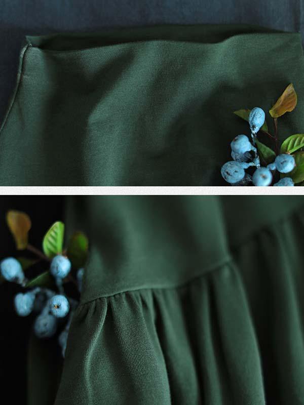Plus Size Solid Draped High Neck Casual Dress