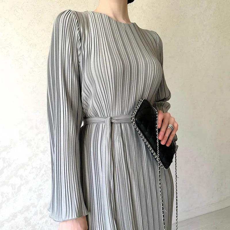Spring Oneck Party Maxi Flare Femme Bodycon Dress