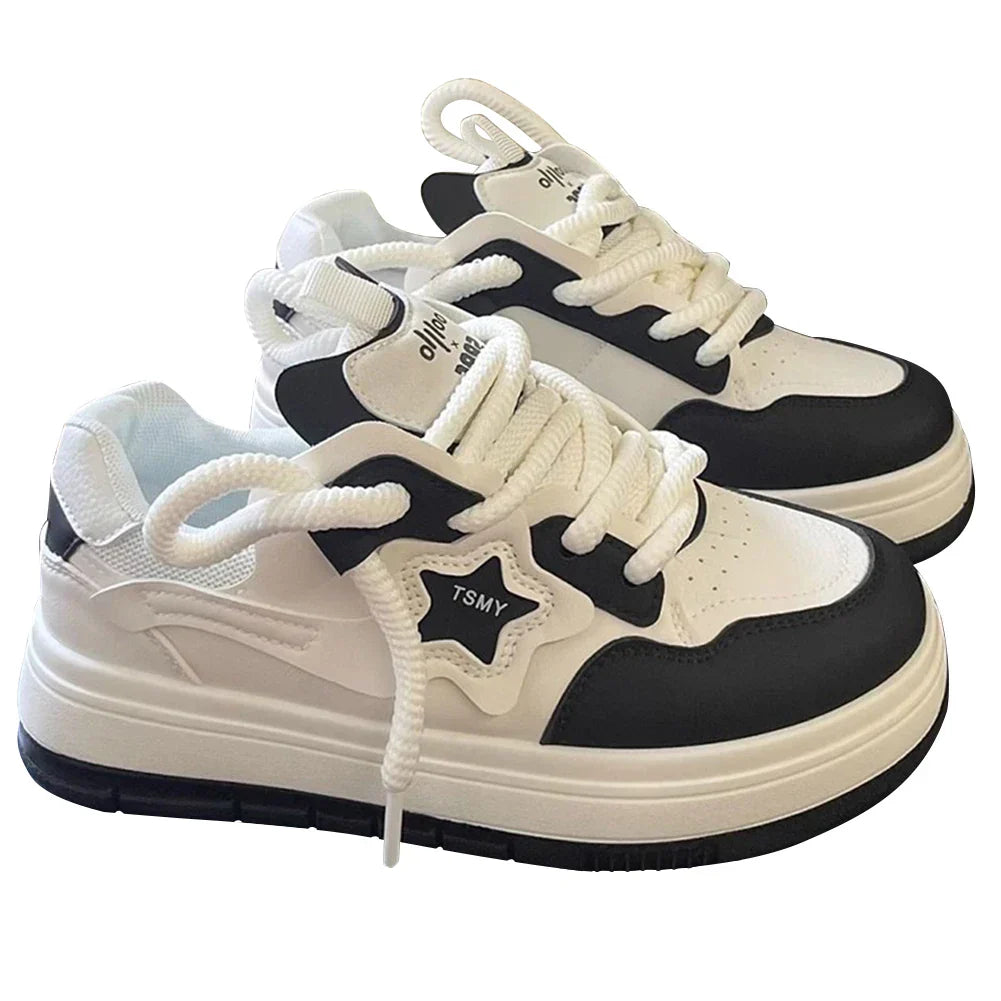 Star Walking Sneakers Y2K Platform Shoes Thick Sole Aesthetic Tennis Shoes NonSlip Skateboard Shoes for Walking Jogging