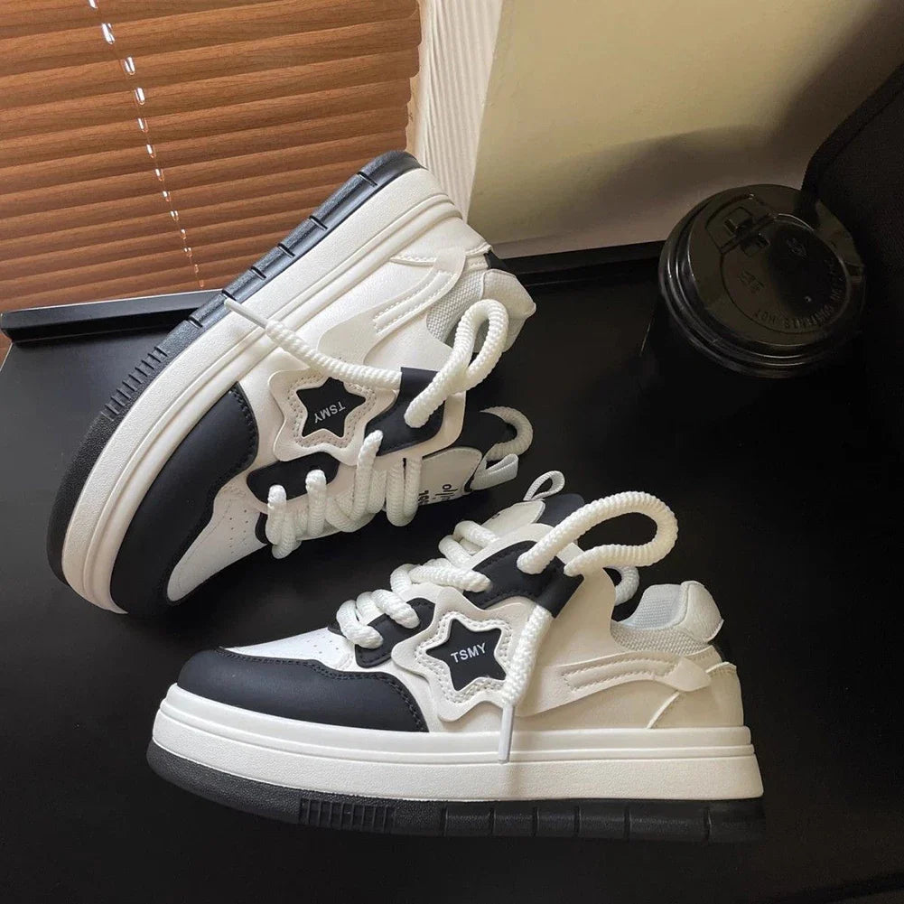 Star Walking Sneakers Y2K Platform Shoes Thick Sole Casual Sport Shoes NonSlip Aesthetic Tennis Shoes for Outdoor Sports